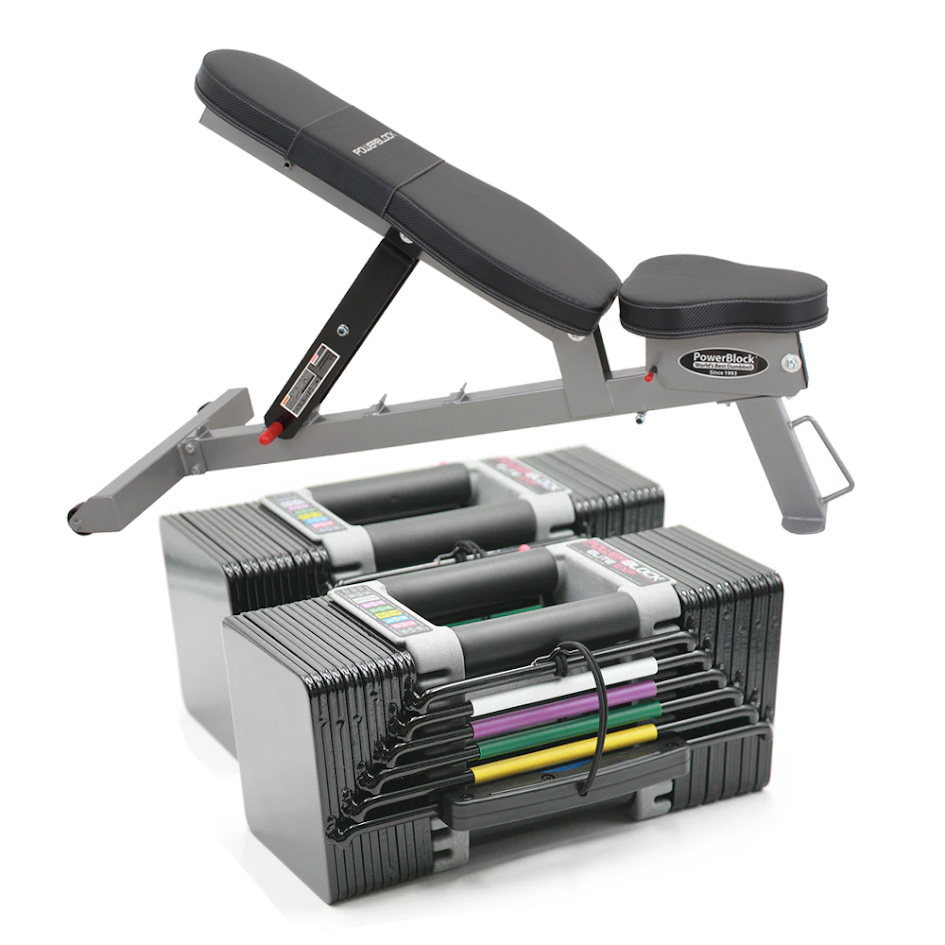 PowerBlock Adjustable Dumbbells & ベンチ Powerblock Training Pack 4 PBPACK4 – Bodytrading.com
