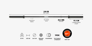 Nike Coated Premium Barbell 20 kg - "Just Do It"