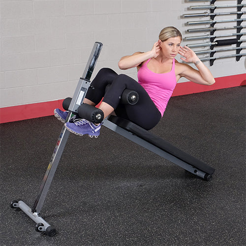 Body-Solid GAB100 Máquina horizontal para abdominales abdominales y  ejercicios de entrenamiento básico, gimnasio doméstico y comercial