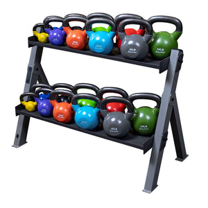 Suporte para halteres e Kettlebell duplo sólido para corpo GDKR100