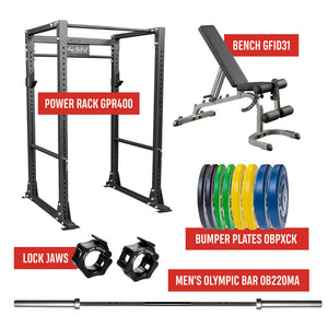 Pacote de Power Rack Corporal Sólido GPR400-PACK