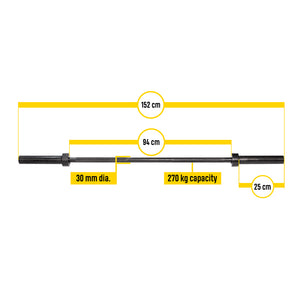 Barra olímpica sólida de corpo 150 cm OLBAR150