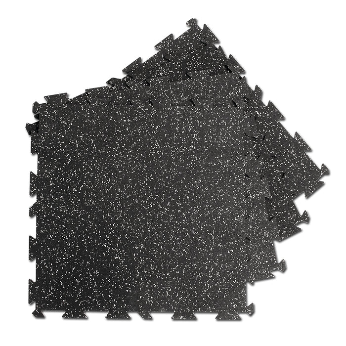 Body-Solid Tools Speckled Interlocking Rubber Flooring (Black) RFBST4PS