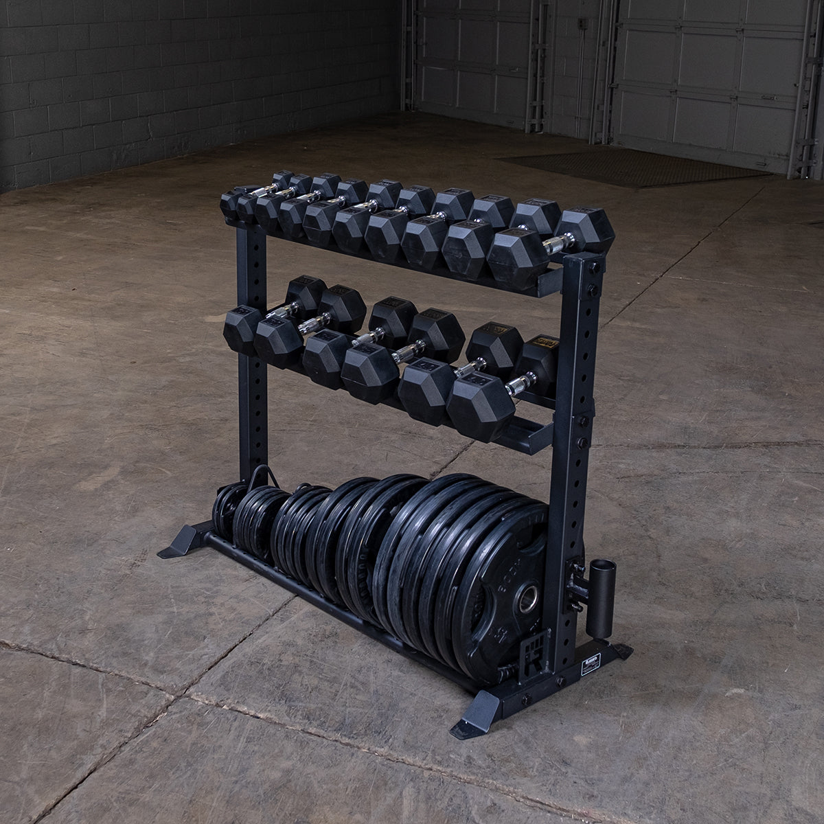 Dumbbell and best sale plate rack combo