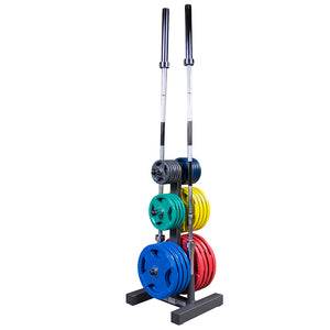 Body-Solid Olympic Plate Tree &amp; Bar Holder WT46